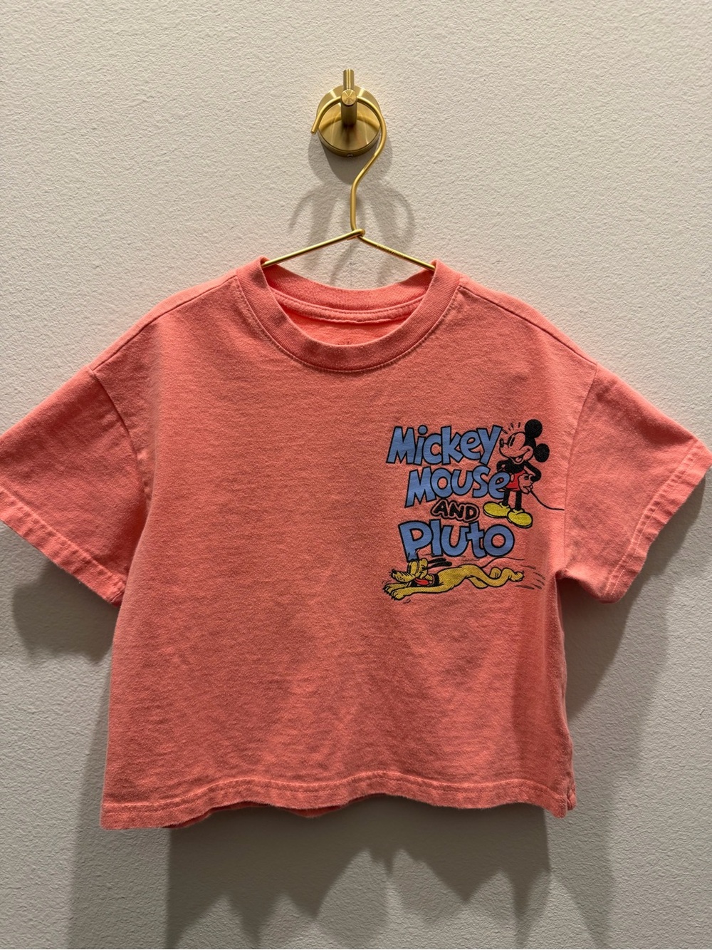 GAP Coral Mickey Mouse & Pluto Graphic Tee